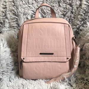 Steve Madden Blush Pink Logo Backpack BRAND NEW